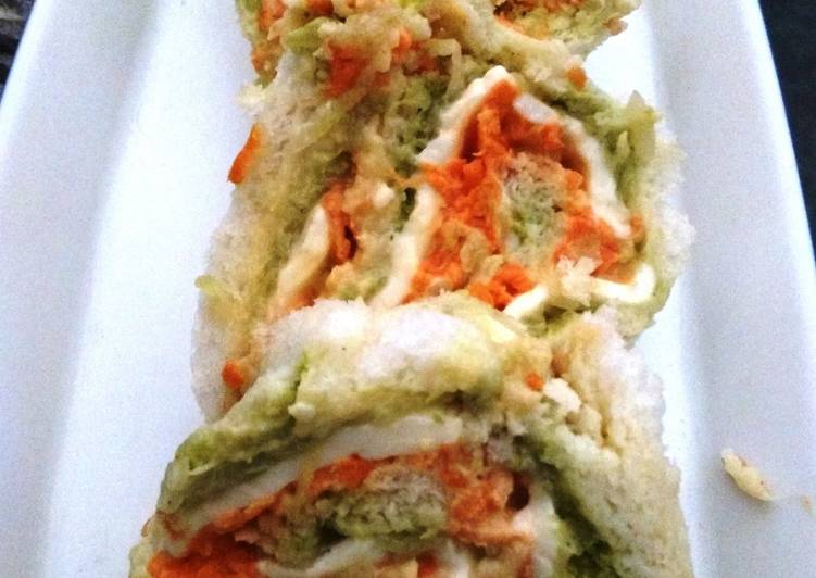 Recipe of Favorite Tricolour pin wheel sandwitch