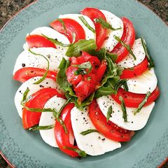 A picture of Tomato Mozzarella Caprese Salad.