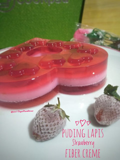 Foto resep 137. Puding Lapis Strawberry Fiber Creme Diet KETO / DEBM