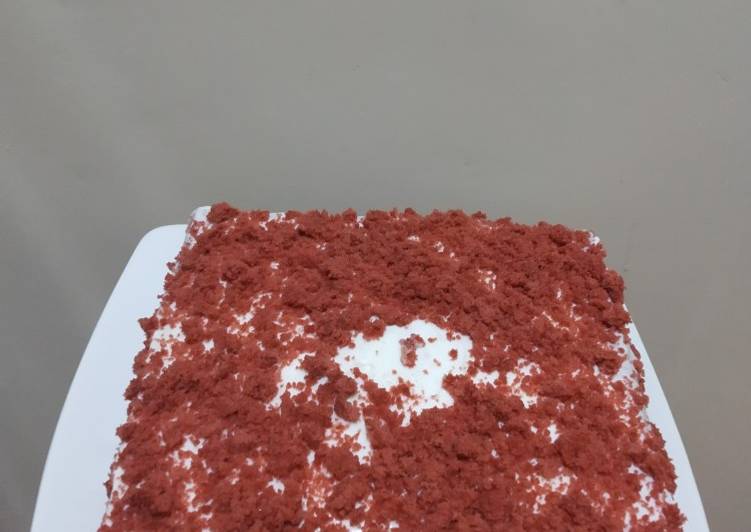 step by step Memasak Red Velvet panggang Jadi, Enak Banget