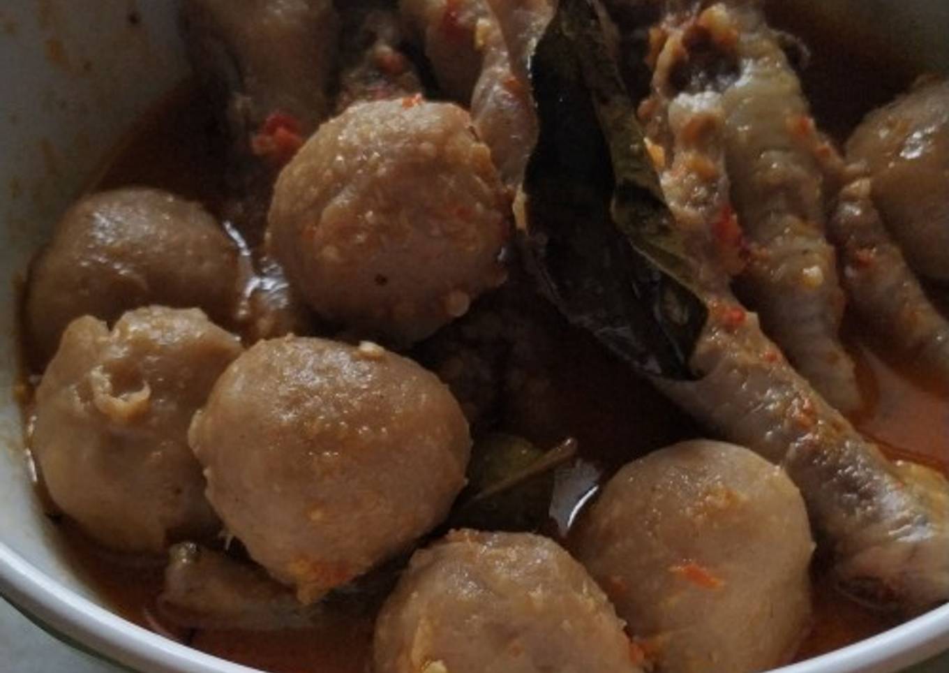 Seblak ceker bakso sederhana