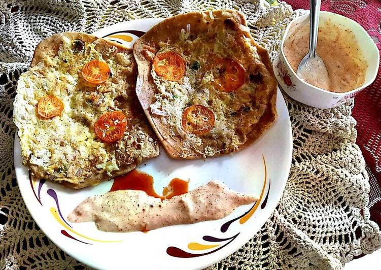 Egg Cheese Paratha with curd