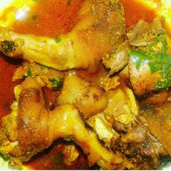 A picture of Bush meat peppersoup.