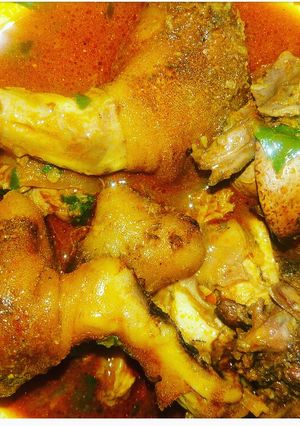 A picture of Bush meat peppersoup.