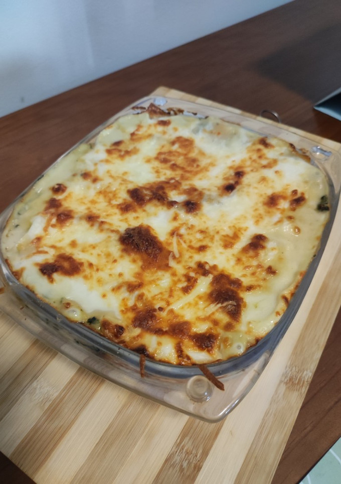 Una foto de Lasaña de pollo y espinacas