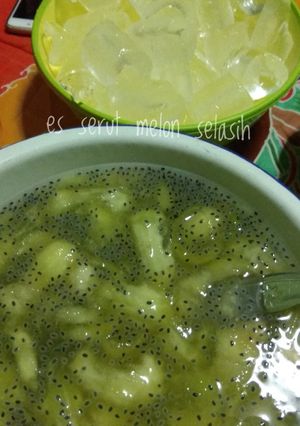 Foto resep 38#- es serut melon selasih