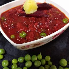 A picture of Potato beetroot bhaji.