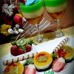 A picture of Fruity jello dessert.