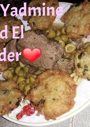 صورة لوصفة بطاطا مبشورة....بزيتون
