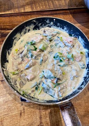 A picture of Creamy Salmon, Mushroom, and Leek.