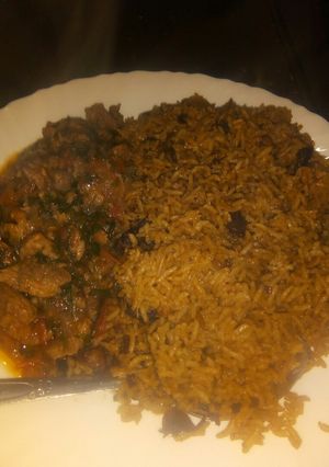 A picture of Pilau beef stew.