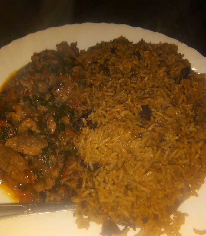 A picture of Pilau beef stew.