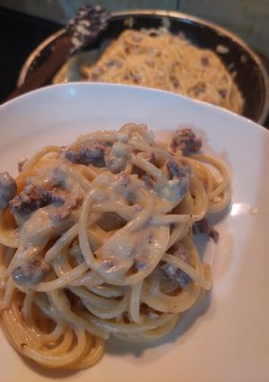 Foto resep Spaghetti Carbonara with Milk