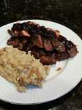Brad's seared duck breast w/ blueberry balsamic reduction