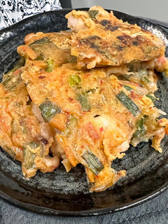 韓式海鮮泡菜煎餅 的食譜成品照片