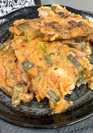 韓式海鮮泡菜煎餅 的食譜成品照片