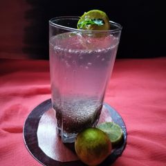 A picture of Sabja seeds(basil seeds) drinks.