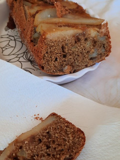 Una foto de Budín integral de pera