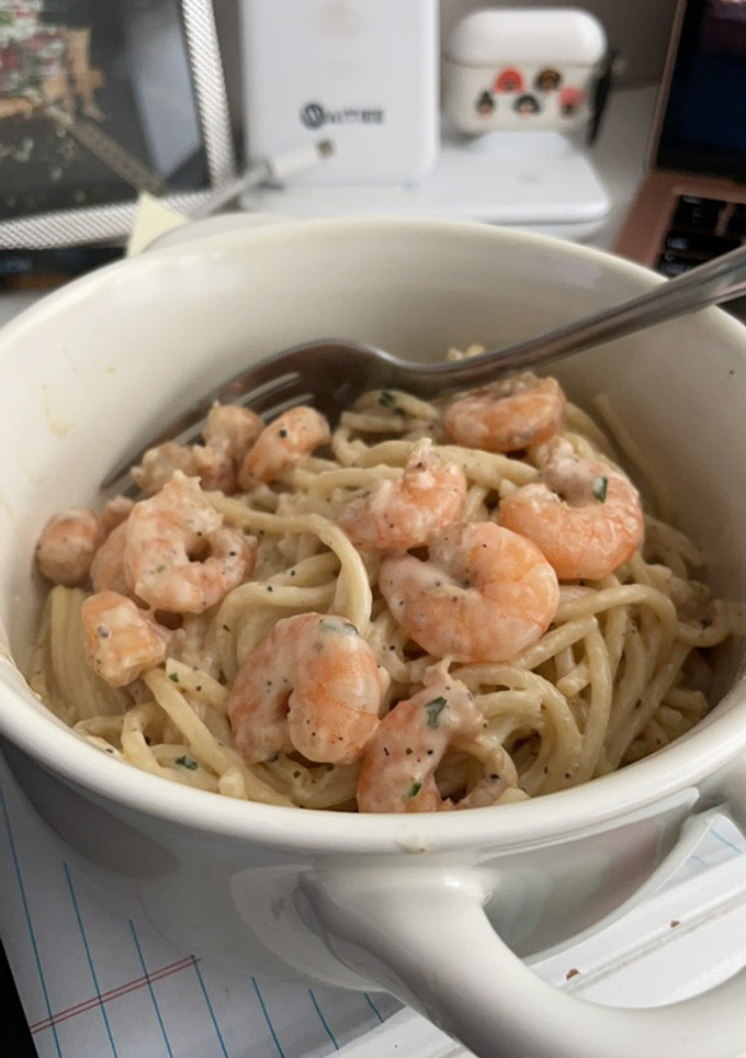 Una foto de Spaghetti con camarón