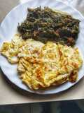 Managu with fried egg