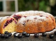 A picture of lemon blueberry cake