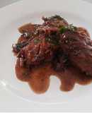 Pollo al vino tinto Facil