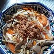 Tumis tauge wortel bakso
