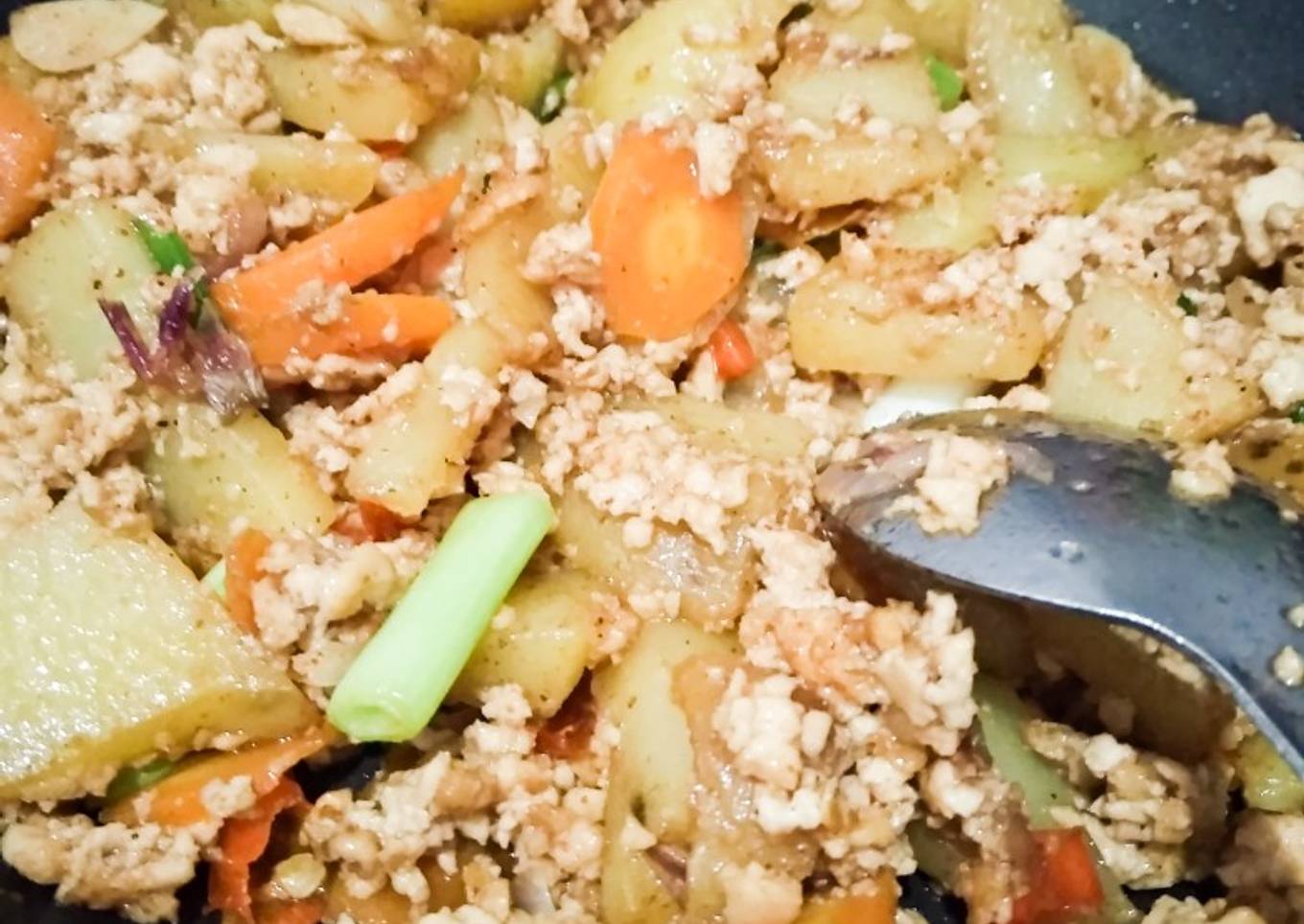 Bistik kentang + tahu ala anak kosan