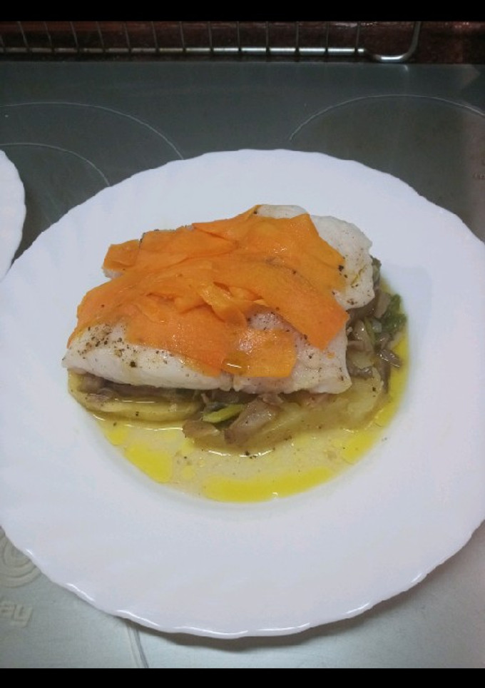 Una foto de Merluza en papillote