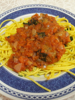 Una foto de 🎥"Espaguetis Clemenza de El Padrino" bajos en grasa, sin gluten y veganos 🍝