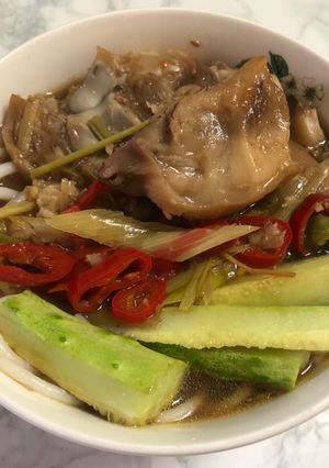Hình của món Bún mắm tôm.