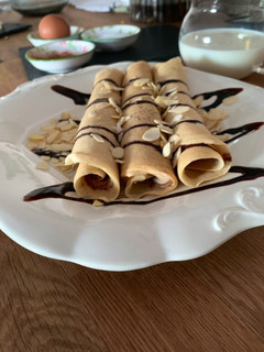 Una foto de Crepes de chocolate y Nutella fáciles