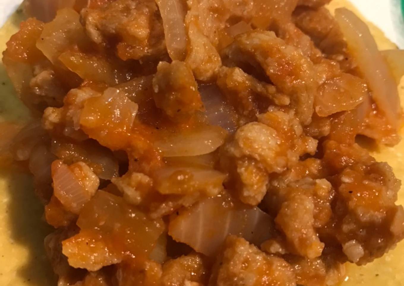 Tinga de soya para la dieta