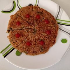 A picture of Oats, spinach & beetroot pan cake.