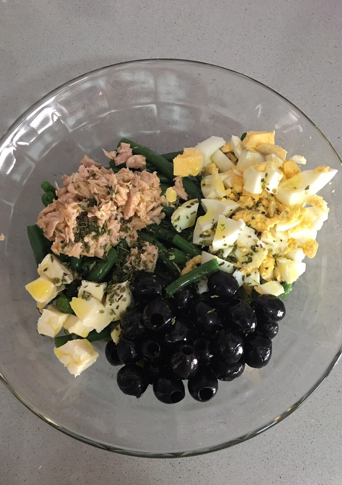Una foto de Ensalada de alubia verde