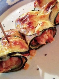Una foto de Canelones ligeros de calabacín