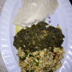 Ugali with kienyeji and eggs#weeklyjikonichallenge A picture of Ugali with kienyeji and eggs#weeklyjikonichallenge.