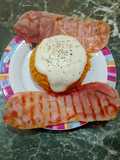 Flan di zucca con fonduta di pecorino romano e speck alla piastra