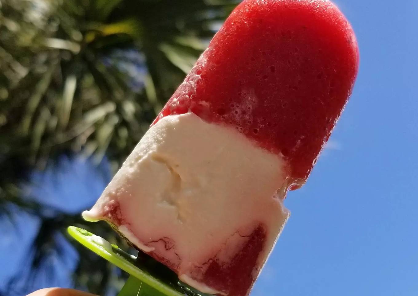 Strawberries and Cream Popsicles