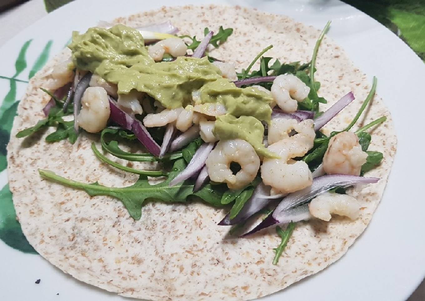 Tacos de gambas y aguacate