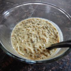A picture of Moong Beans and Coconut Flake Soup.