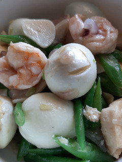 Foto resep Mpasi 1y+ tumis buncis telur puyuh udang tofu