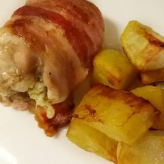 A picture of Sage and onion stuffed chicken thighs.