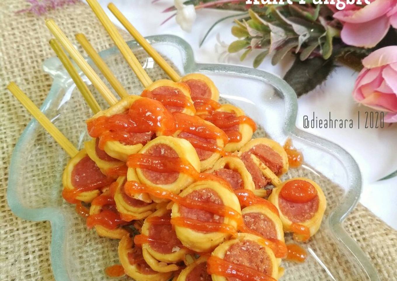 Sate Sosis Goreng Kulit Pangsit 🍡