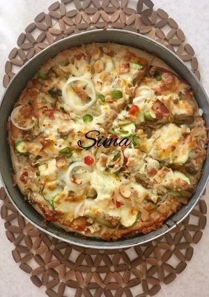 عکسی از دستور پیتزا سبزیجات