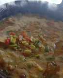 Chuleta ahumada con habas