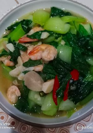 Foto resep Tumis sawi sendok,bakso,udang
