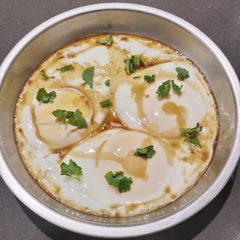 A picture of Steamed Eggs with Soy Sauce.