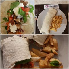 A picture of My Southern fried chicken and Crispy Bacon Wrap. 😘.