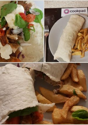 A picture of My Southern fried chicken and Crispy Bacon Wrap. 😘.